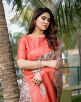 Gorgeous Soft Banarasi Silk Orange Saree